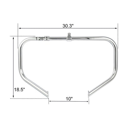 Chrome Highway Engine Guard Bar with Footpeg Pegs for Harley Road King (2009–2024)