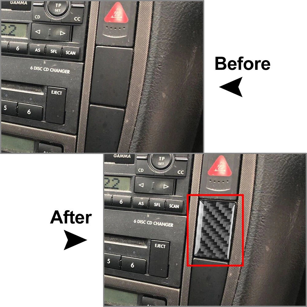 Radio CD Panel Side Button Cover Trim for Volkswagen Passat B5 (2001–2005) Black