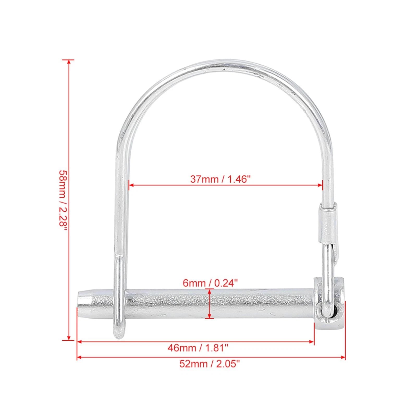 2pcs Bicycle Trailer Shaft Locking Pin for Safety Coupler Arch D Shape