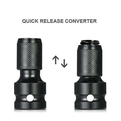 2Pcs Quick Release 1/2" Square to 1/4" Hex Socket for Impact Wrench
