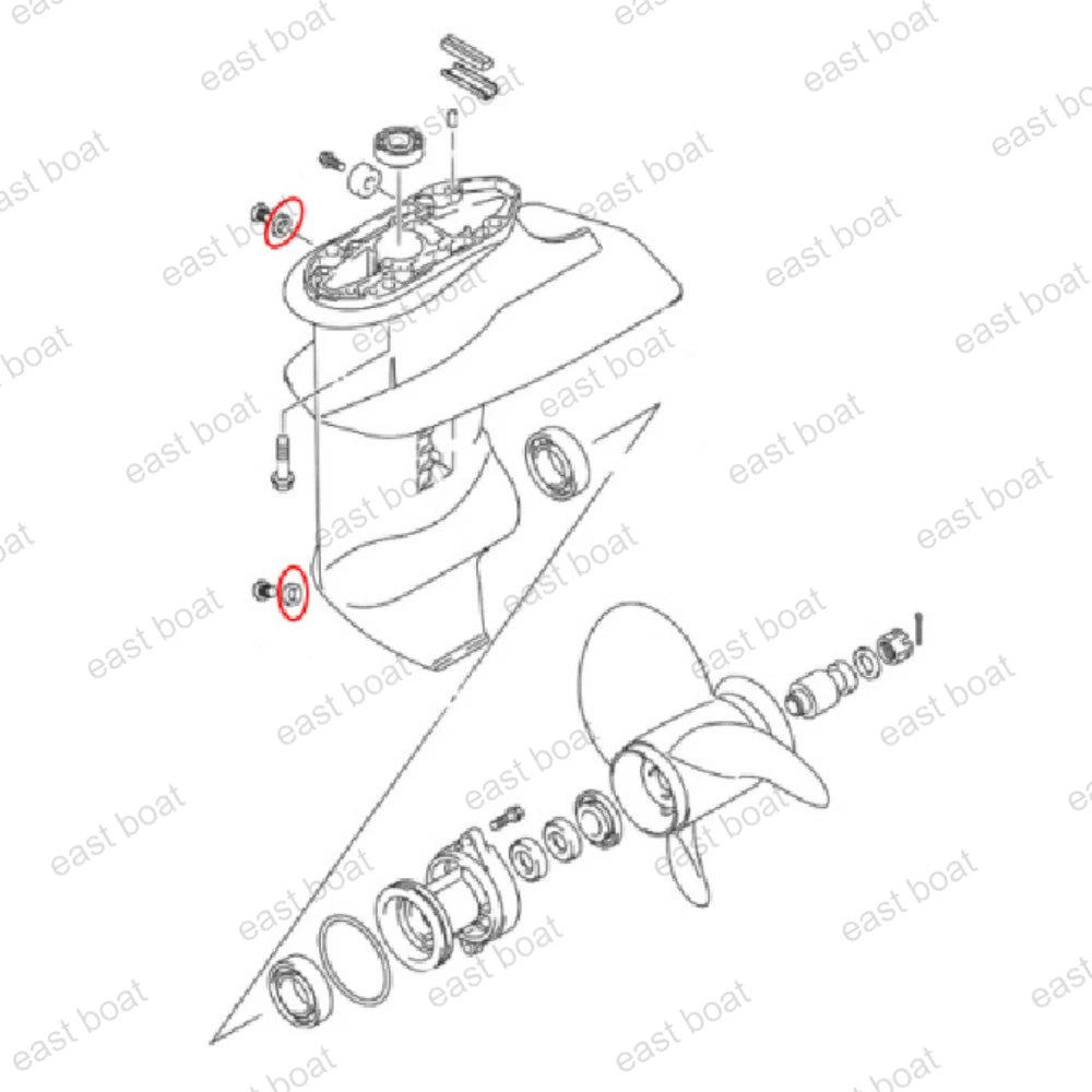 2pc Oil Drain Plug Gasket for Suzuki DT DF 9.9 15 25 30 (1990–2023) 59178-97J00