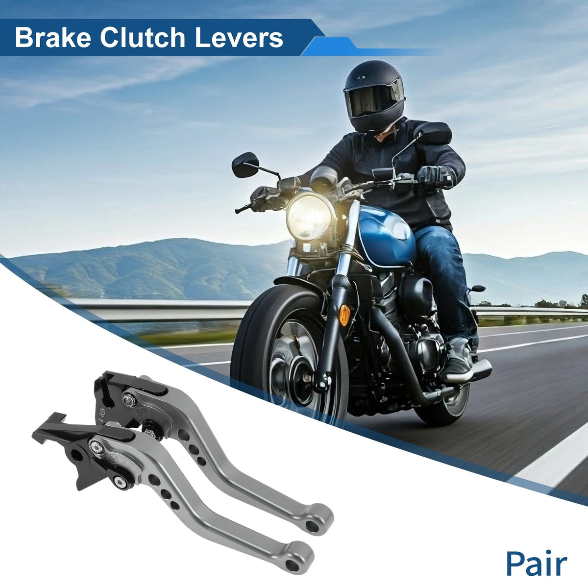 Adjustable Short Brake Clutch Levers for Kawasaki ZX10R (2004–2005) Titanium Tone