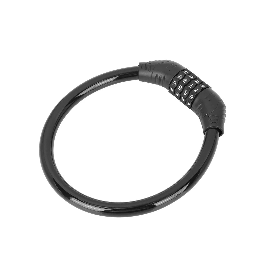 4 Digit Resettable Cable Lock for Bike Bicycle Security Portable (Black)