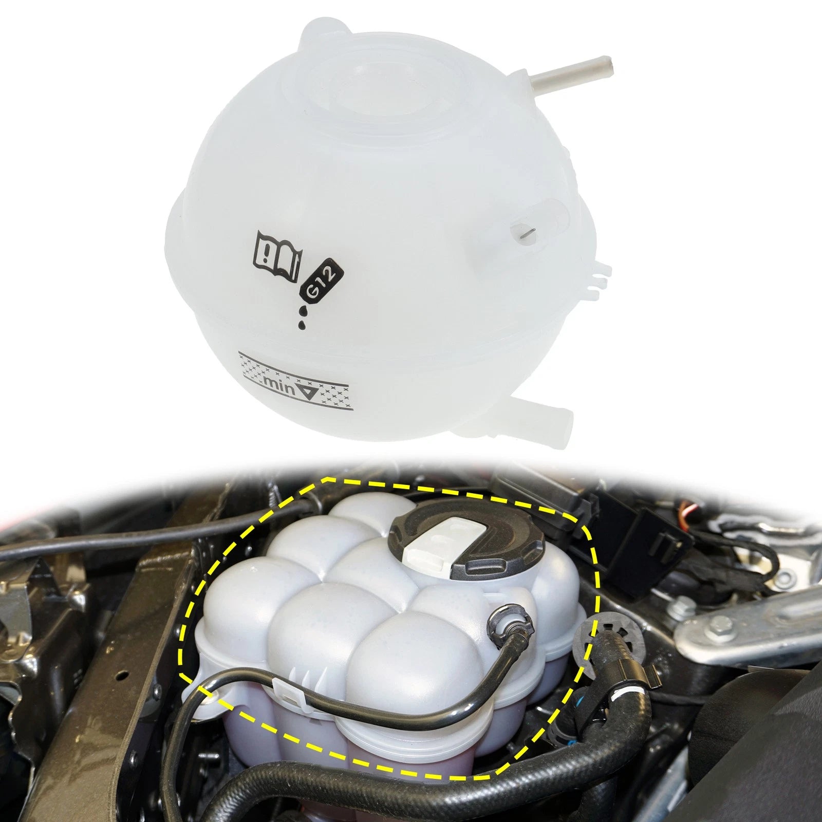 Coolant Radiator Reservoir Tank with Sensor for Audi TT (2004–2006)