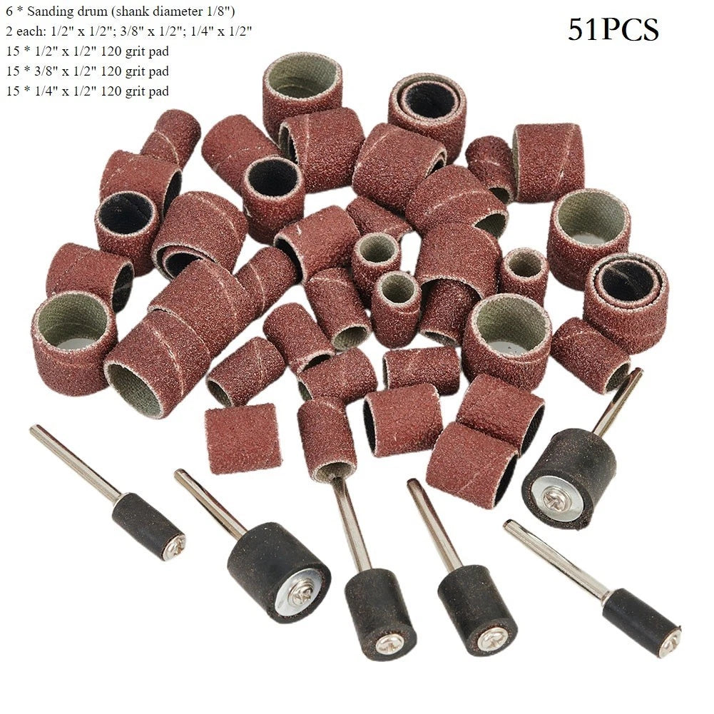 Sanding Drum Band Mandrel for Rotary Tool (1/2", 3/8", 1/4")