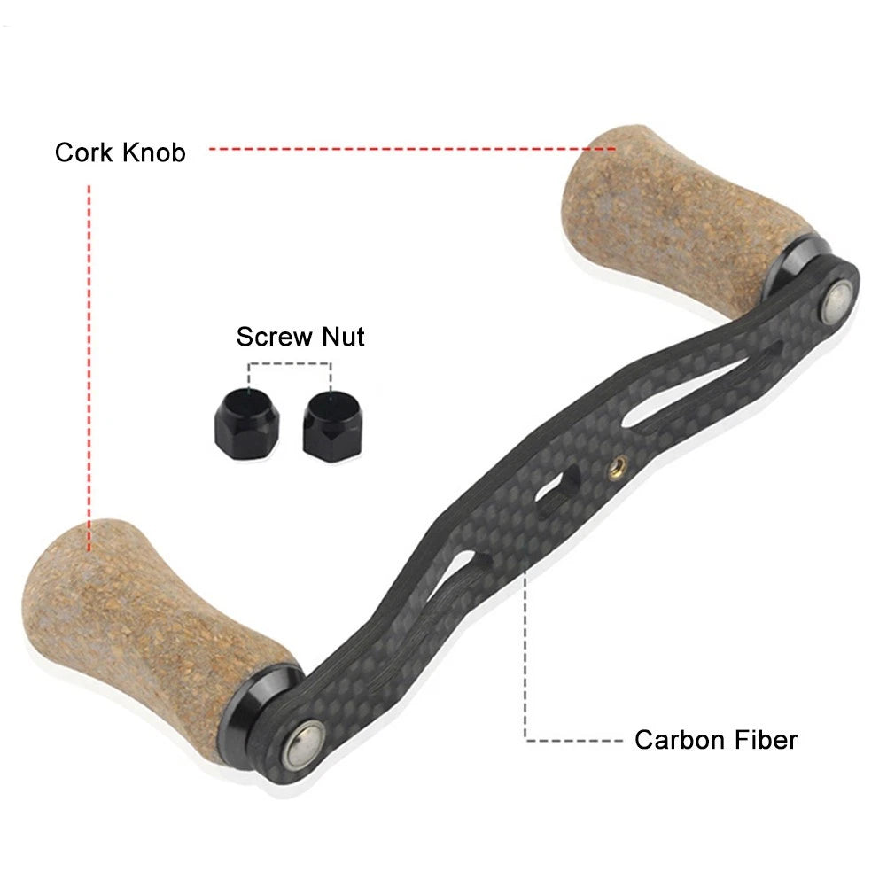 Fishing Reel Handle for Outdoors Fishing Tools (Carbon Fiber, Cork)