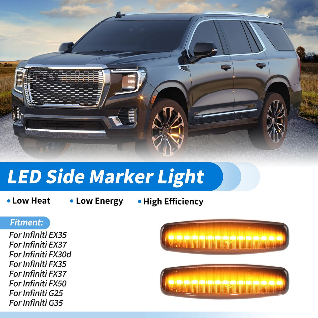 2X LED Side Fender Marker Light for Infiniti EX35 (2008–2013)