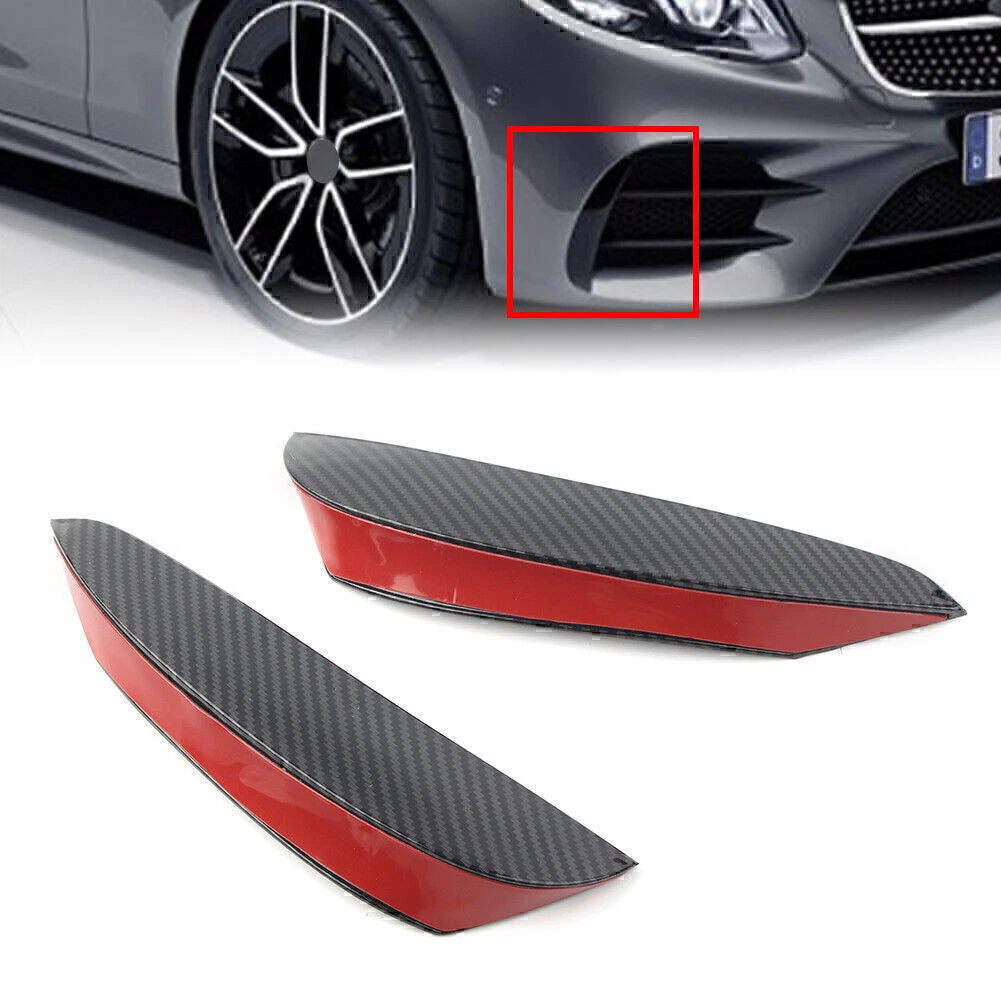 Front Bumper Canards for Benz E W213 (2017–2023) Carbon Fiber