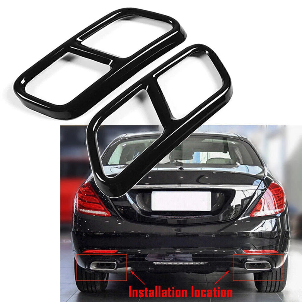 Exhaust Muffler Pipe Tip Tailpipe Cover Trim Fit Benz S Class W221 W222 10-17