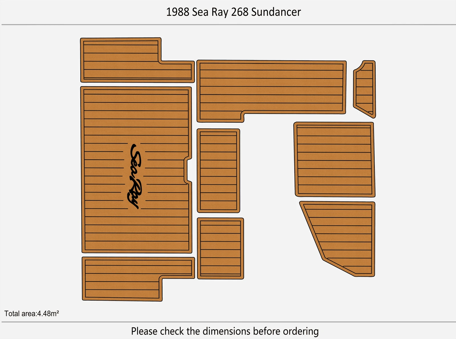 EVA Foam Pad Flooring Mat for Sea Ray 268 Sundancer (1988)