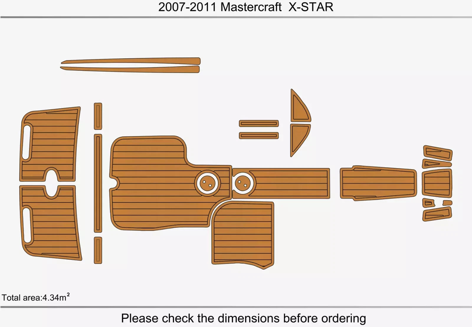 EVA Foam Teak Deck Floor for Mastercraft X Star (2007–2011)