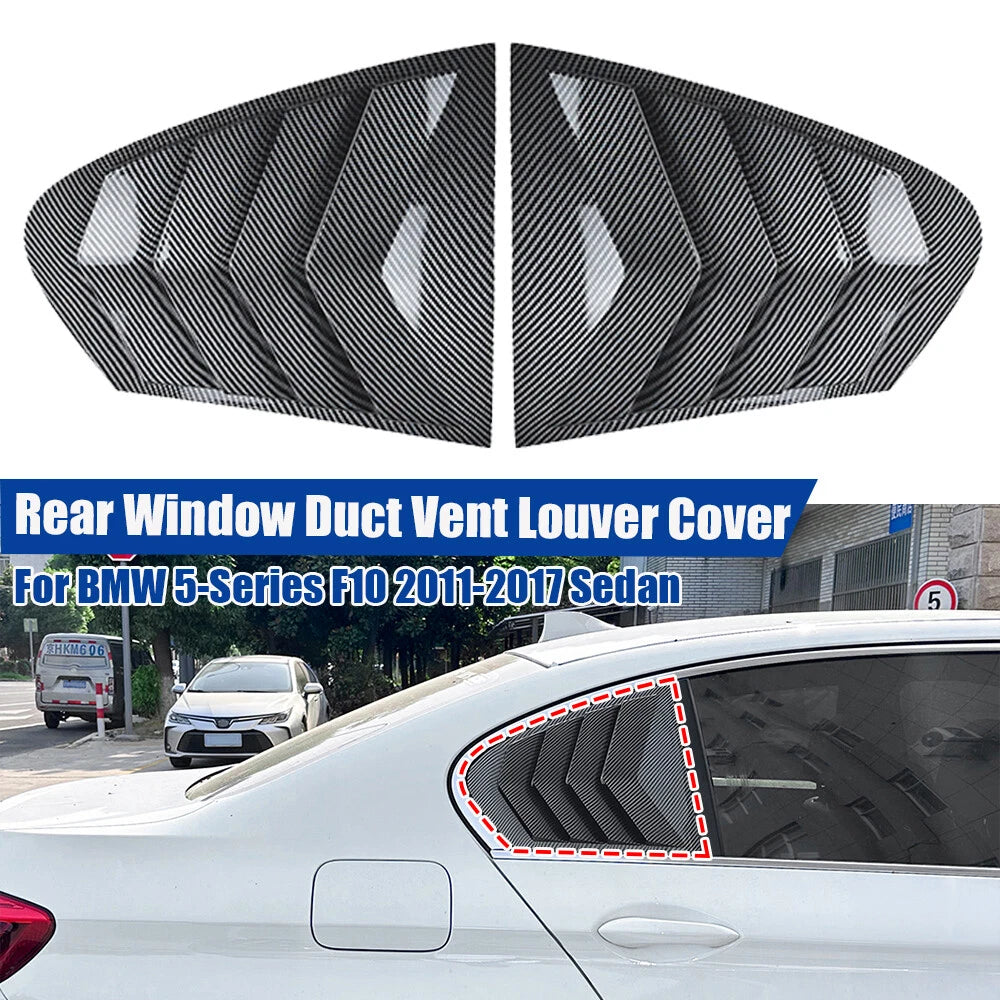 Carbon Look Rear Window Quarter Duct Louver Vent Cover for BMW 5 Series F10 (2011–2017)