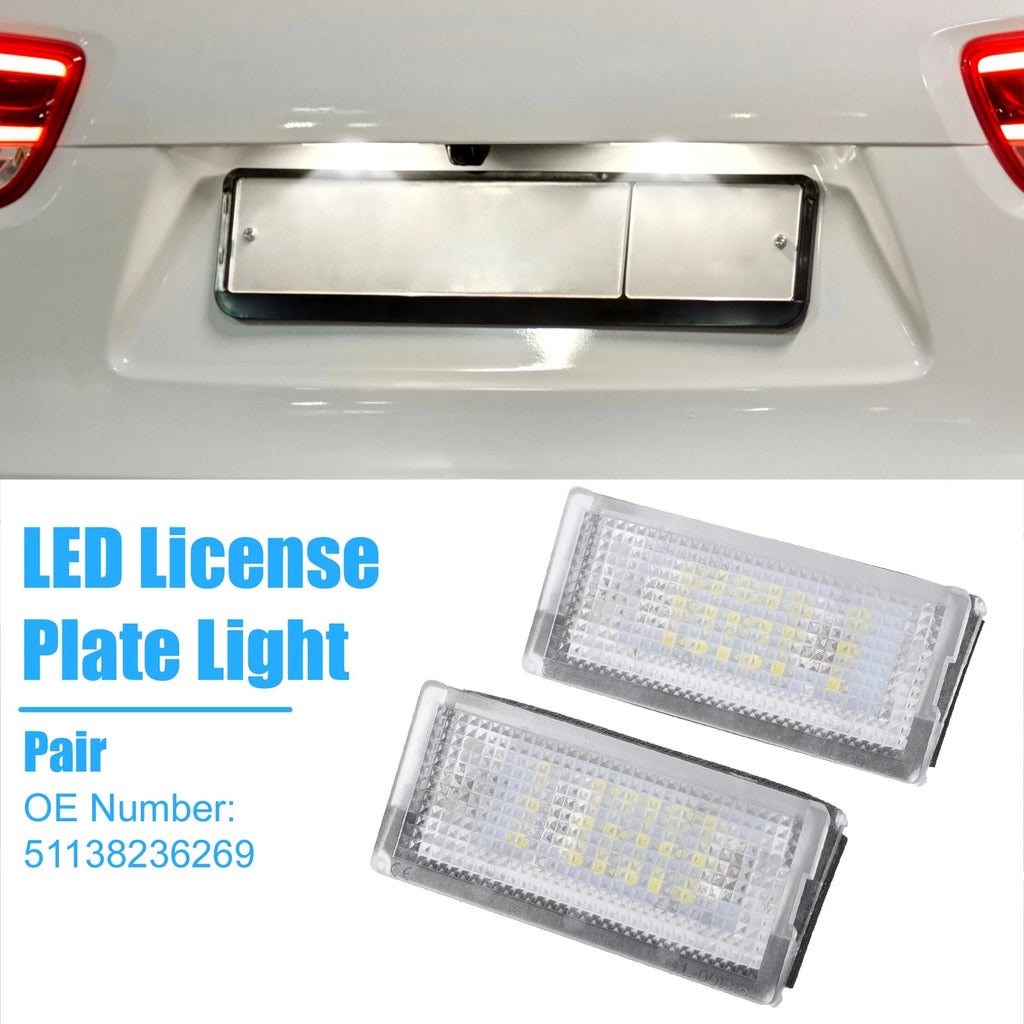 White LED License Plate Light 2PC for BMW 323i 328i E46 (1999–2000)