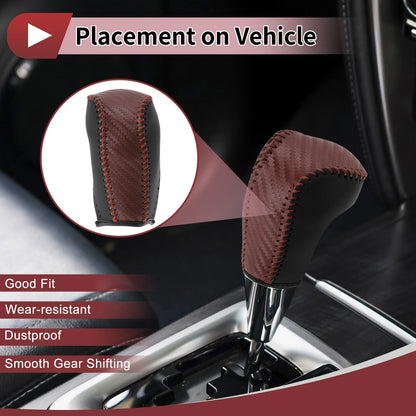 Gear Shift Knob Cover Replacement for Toyota Corolla Brown Faux Leather (2003–2017)