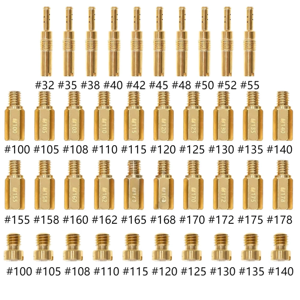40-Piece Carburetor Jet Kit for PWK, PE, CVK (Slow & Main Nozzles)