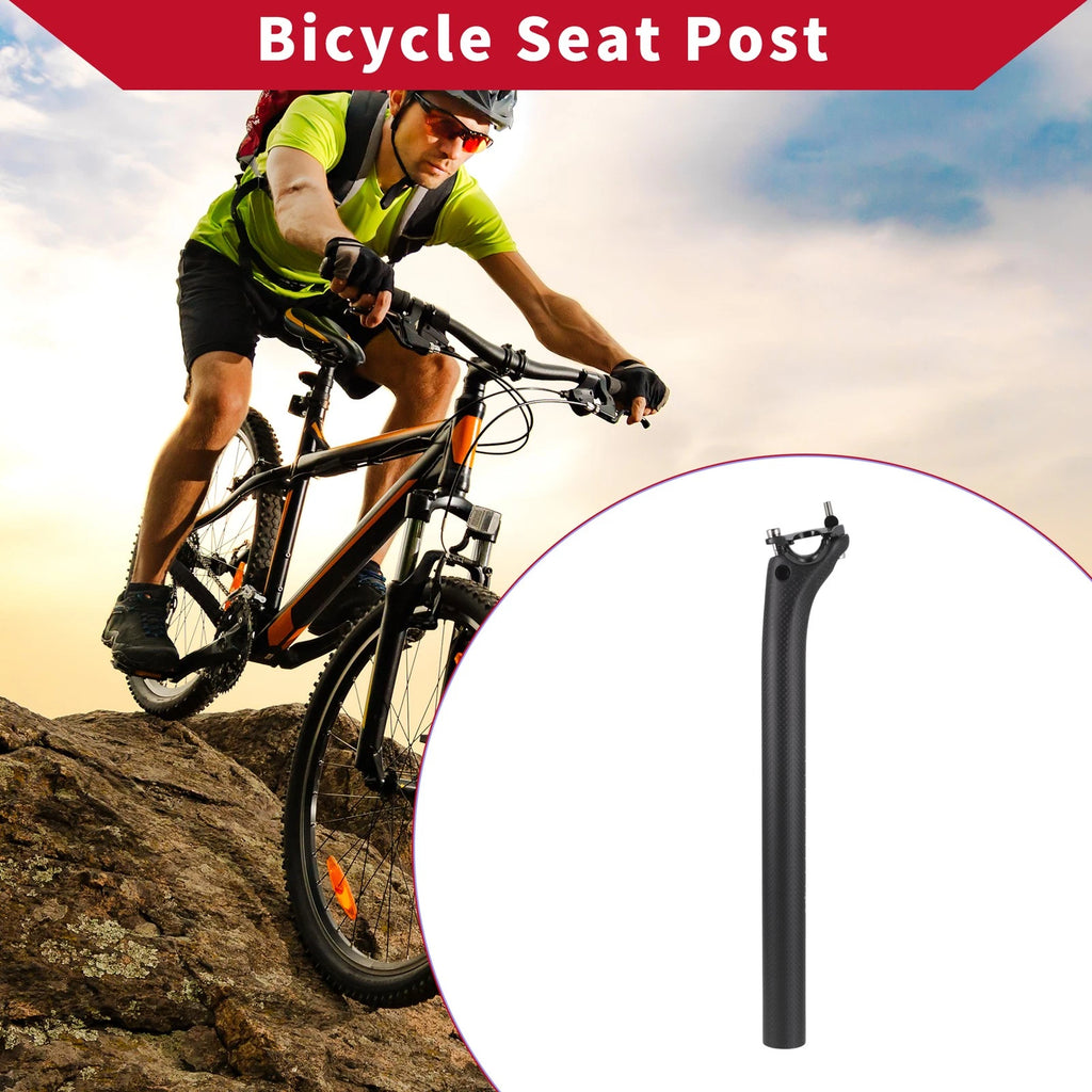 Seatpost 31.6mm Replacement for Bicycle 3K Matte Black Tube 400mm