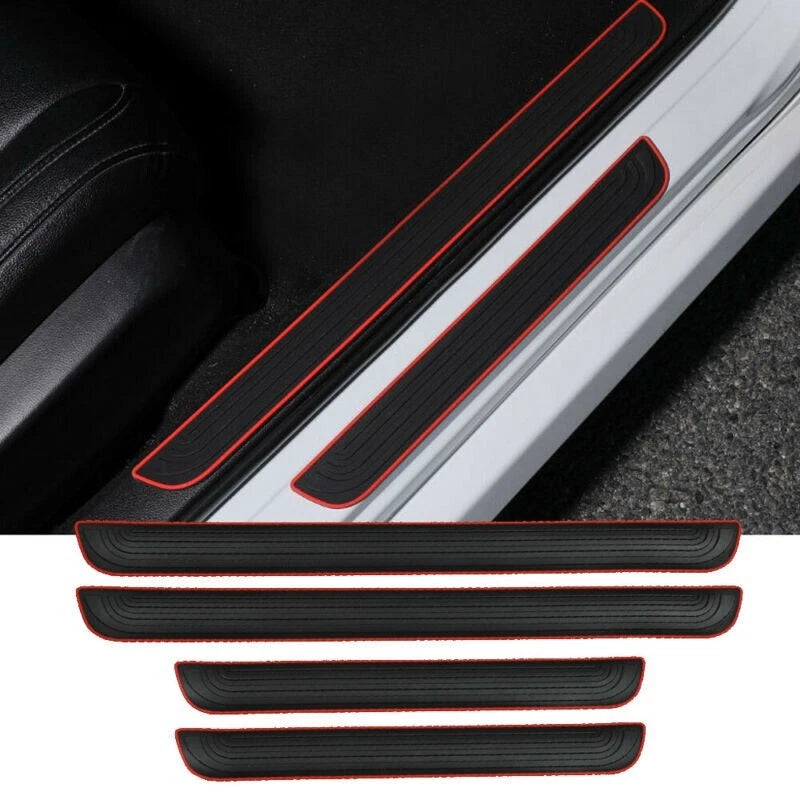 Set of 4 Rubber Door Scuff Sill Cover Panels for Car