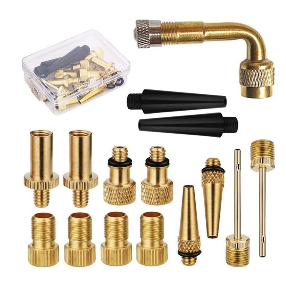 15-Piece Bike Pump Connector Kit for Various Valves (SV, FV, DV, AV)