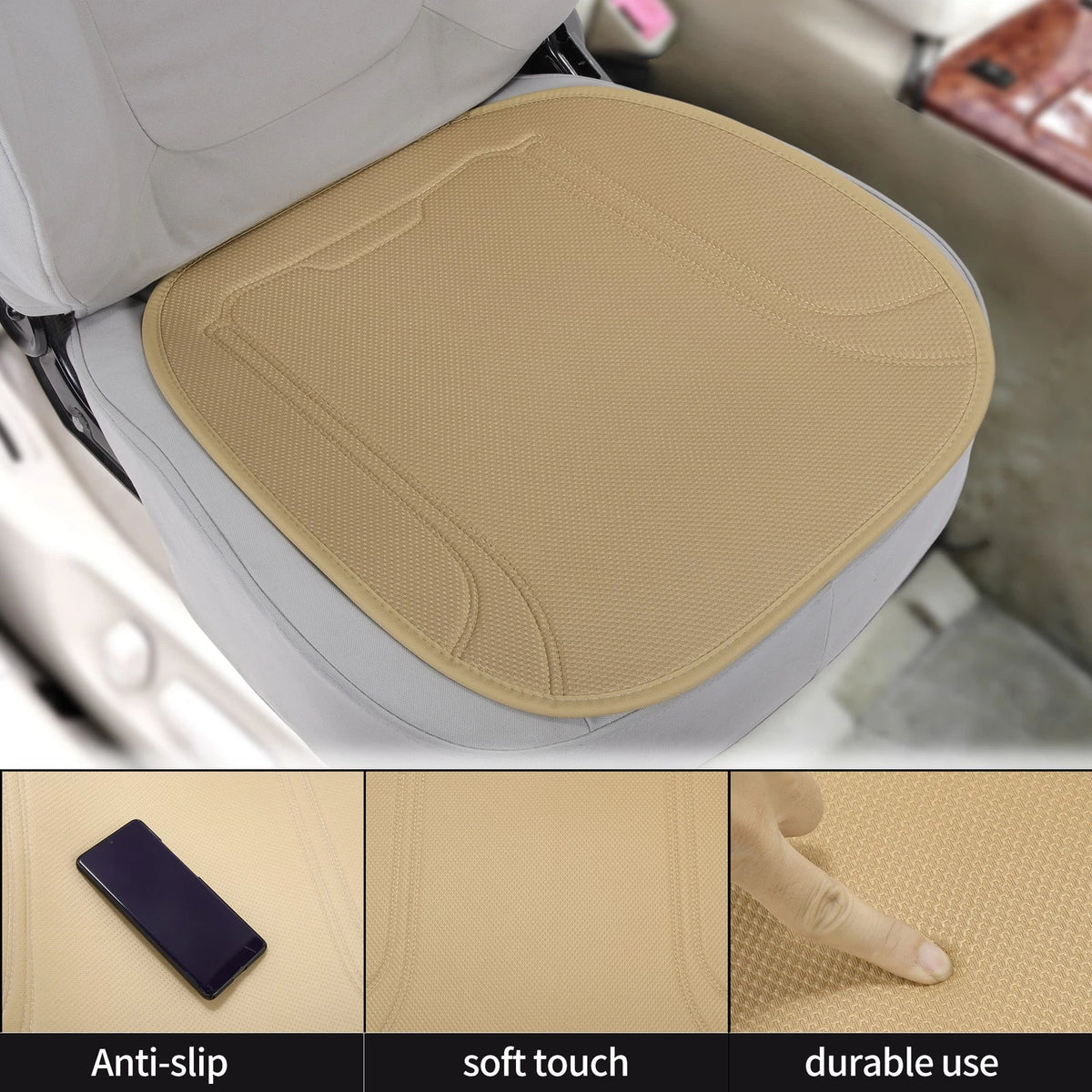 Bottom Seat Pad Cover for Universal Car SUV Truck (1 Pcs) - Khaki Polyester