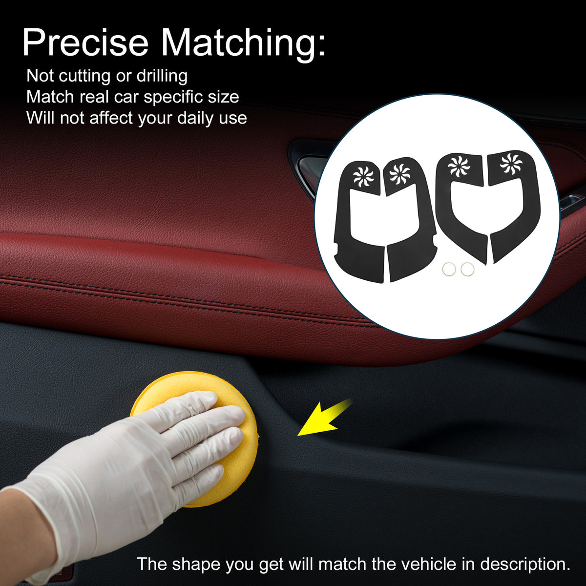 Door Anti Kick Pad Sticker Protector for Toyota Highlander (2015–2023)