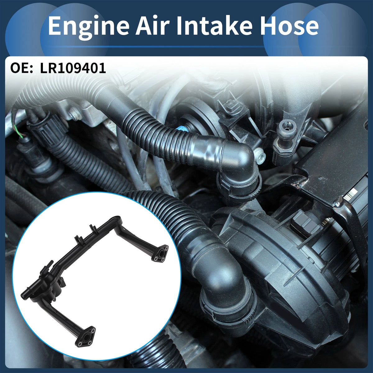 Engine Air Intake Hose for Jaguar XJ (2013–2019) No.LR109401 Rubber