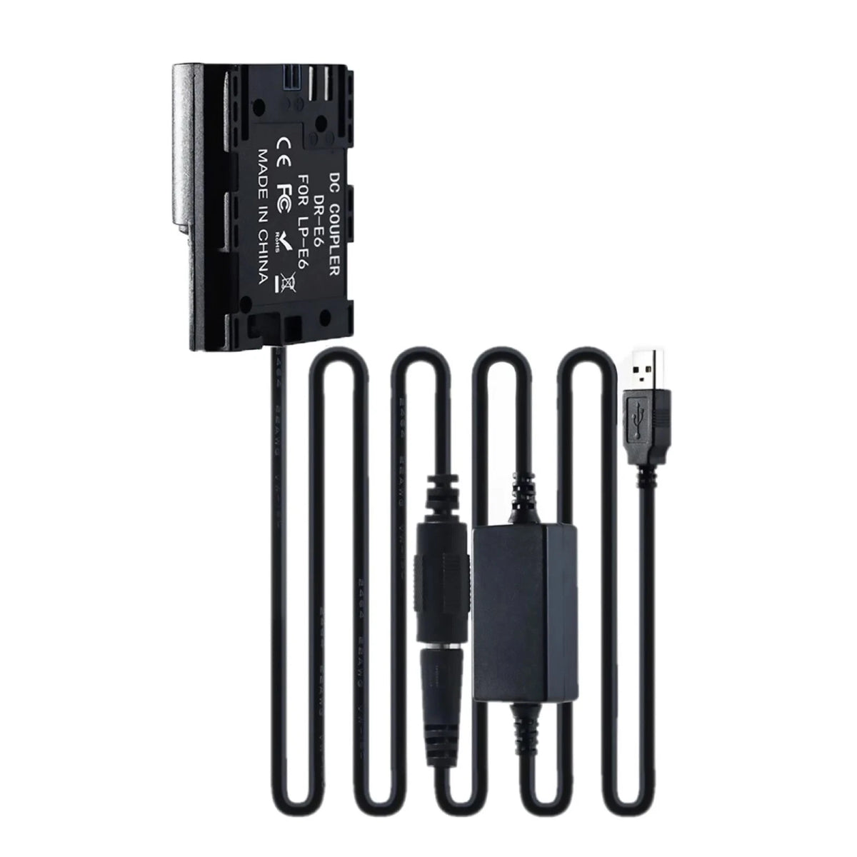 DC Coupler DR-E6 for Canon 90D 7D2 5D4 with USB Power Cable (1Pcs)