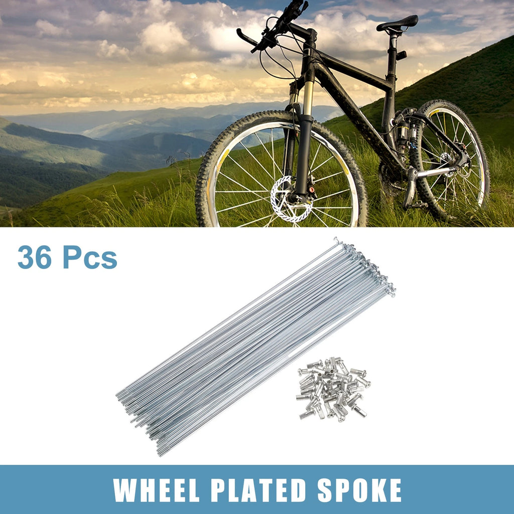 13G J Bend Bicycle Spokes Galvanized Replacement with Nipples (Qty 36)