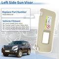 Left Side Sun Visor for Lexus GX460 (2010–2023) Replacement Beige