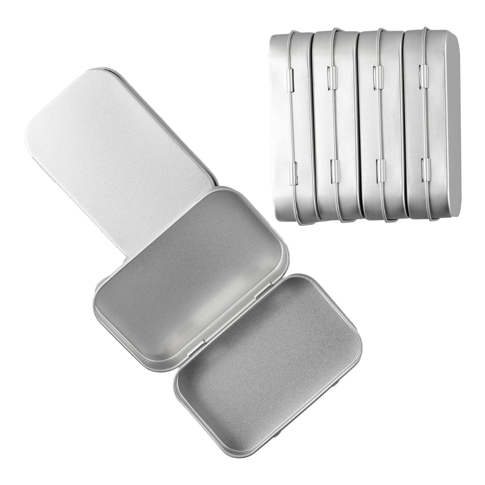 6x Metal Box Container for Cosmetics (Lip Gloss, Herbs)