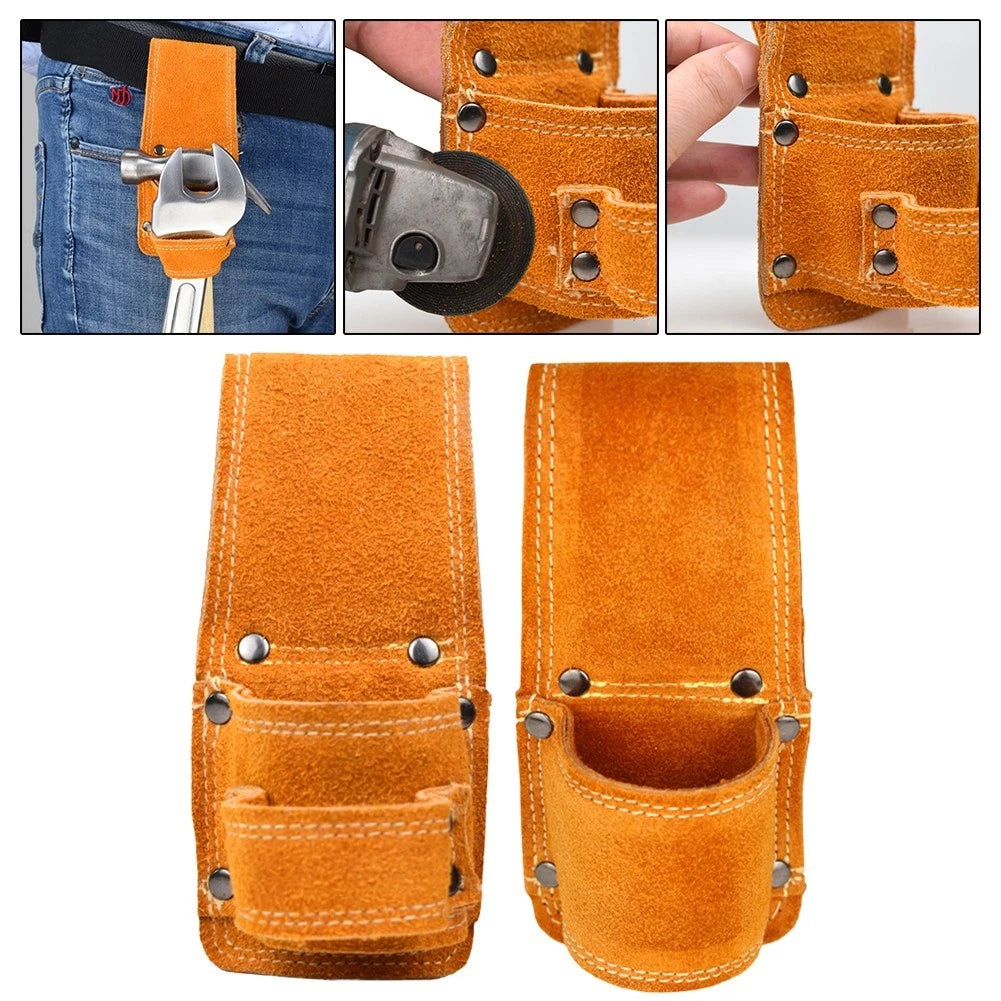Cowhide Leather Hammer Storage Clip for Belts