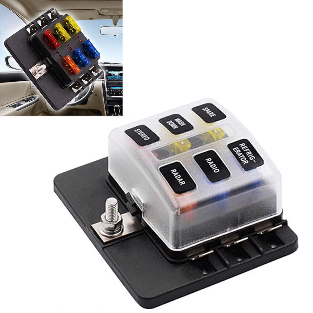 6 Way Blade Fuse Box Holder for Car Boat Bus UTV (ATO ATC)