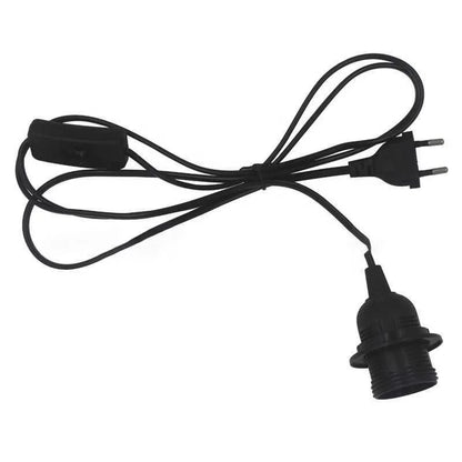 E27 Cable Cord with Switch Pendant Lamp Base Socket EU Plug