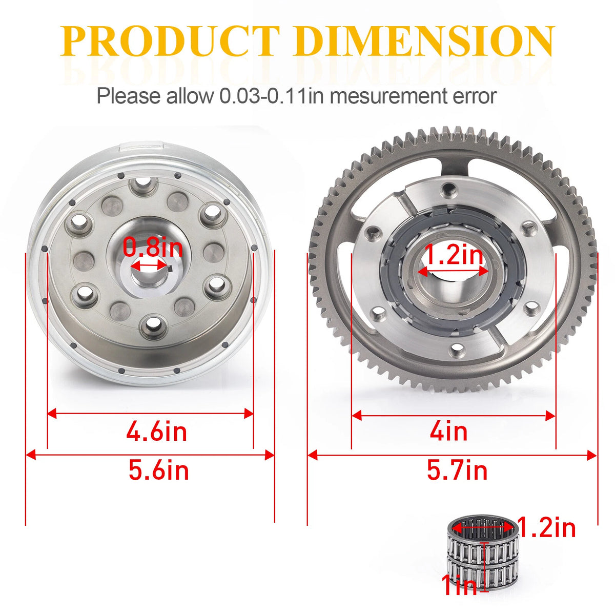 Starter One Way Clutch Kit & Flywheel Rotor for Honda TRX400EX TRX400X (1999–2014)