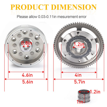 Starter One Way Clutch Kit & Flywheel Rotor for Honda TRX400EX TRX400X (1999–2014)