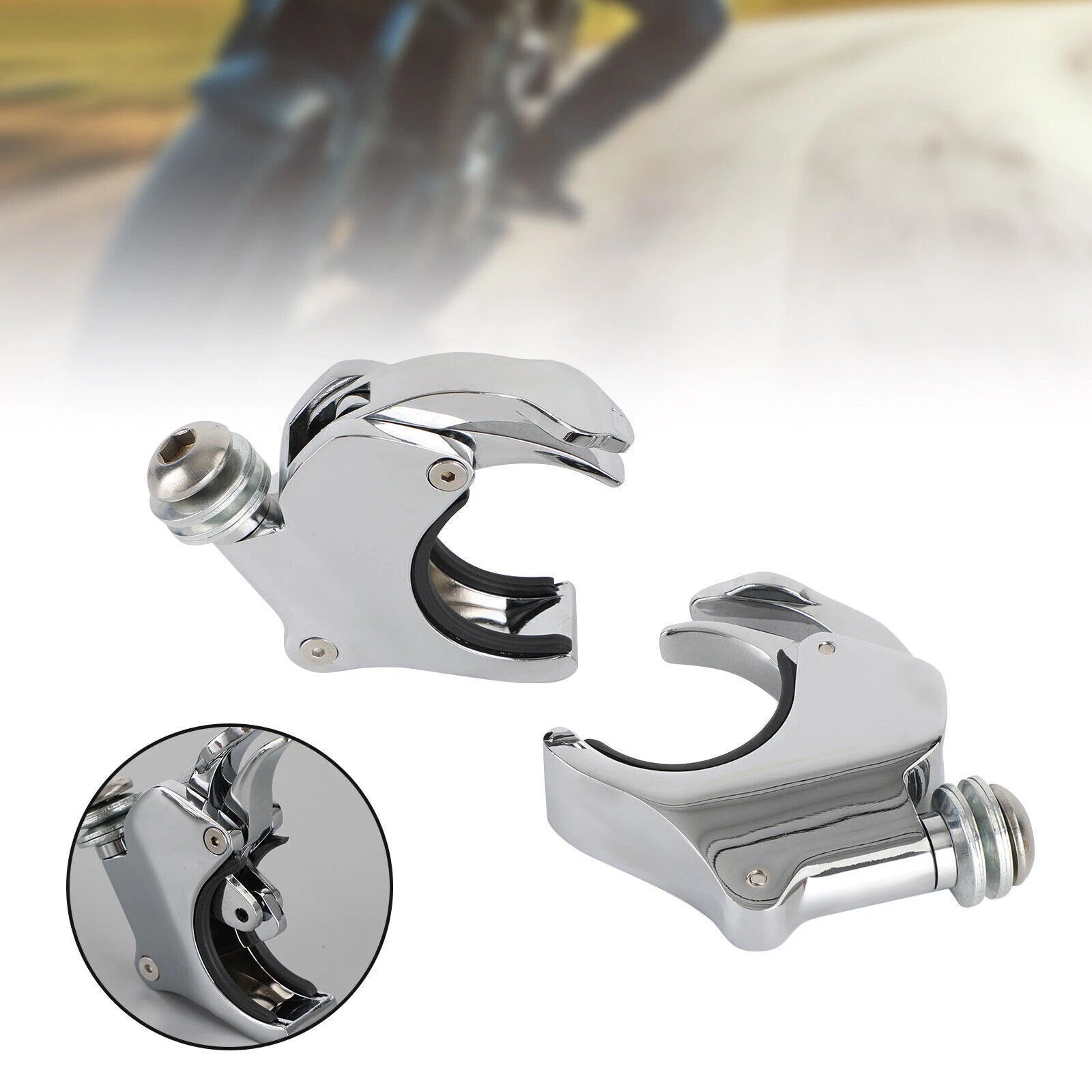 Windshield Fork Clamp Bracket Holder for Harley Dyna Sportster (2006–Present) T9