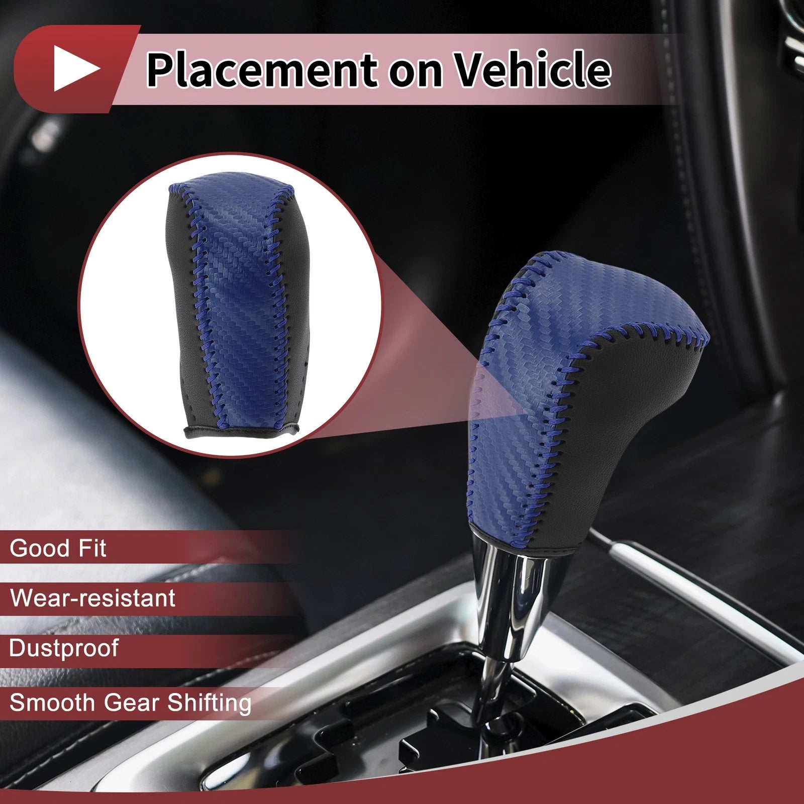 Gear Shift Knob Cover Blue Replacement for Toyota Corolla (2014–2018)