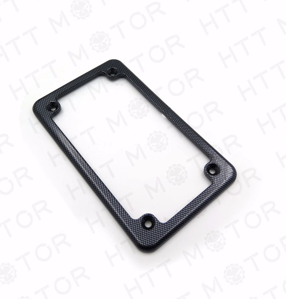 Carbon Motorcycle License Plate Frame for 7" x 4" Plates (Chrome)