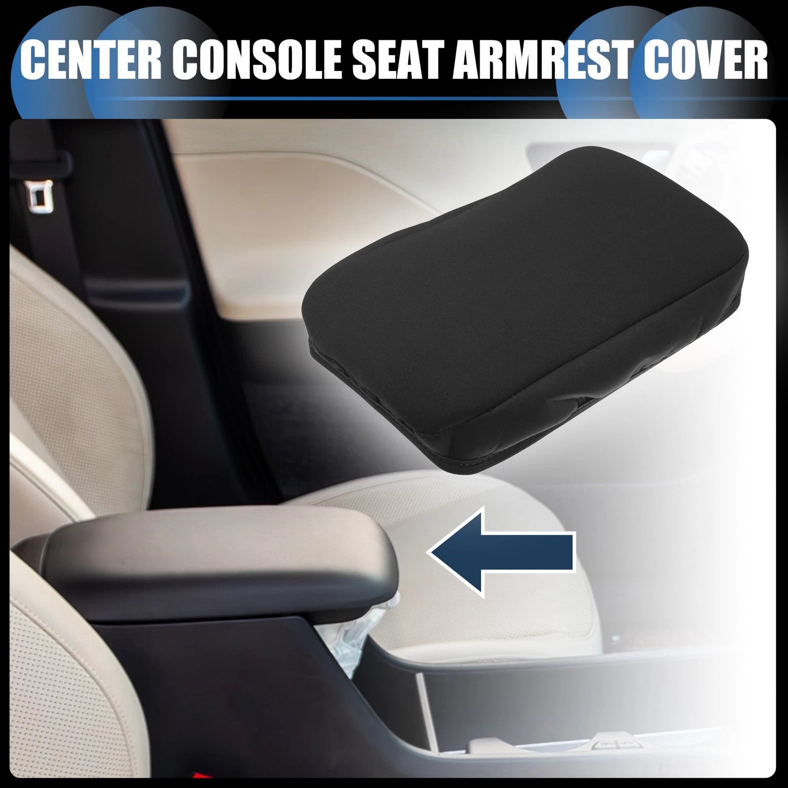 Armrest Protector Cover Pad Neoprene Black for Hyundai Kona (2018–2023)