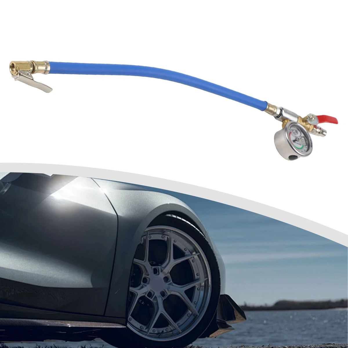 Tire Pressure Gauge with Quick Connect Nozzle for Car SUV