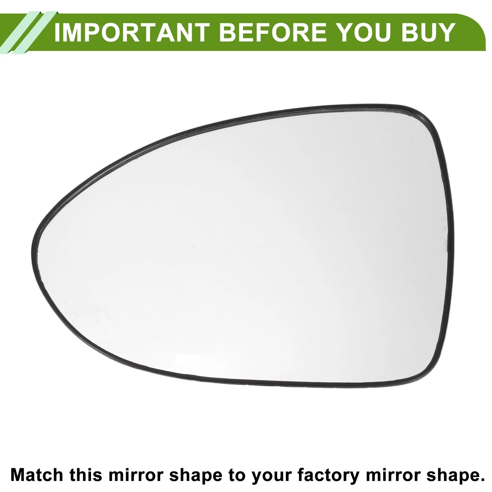 Left Heating Mirror Glass Replacement for Kia Rio (2012–2017) No. 876111W000