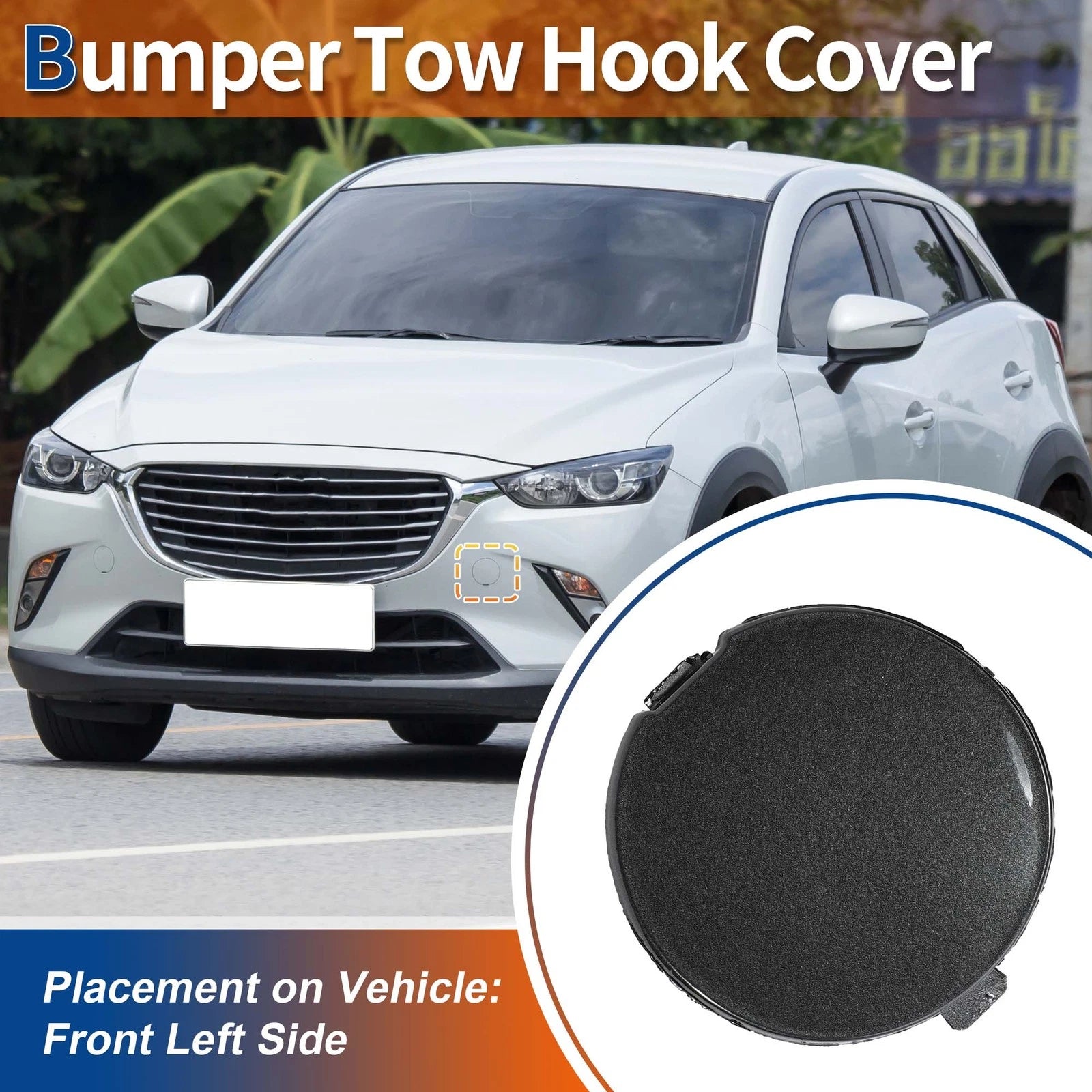 Front Tow Hook Cover for Mazda CX-3 Machine Gray (2016–2021)