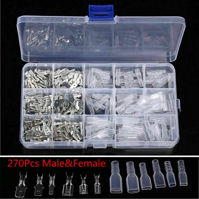 270pc Terminal Kit for Universal Electrical Wire Crimp Connectors