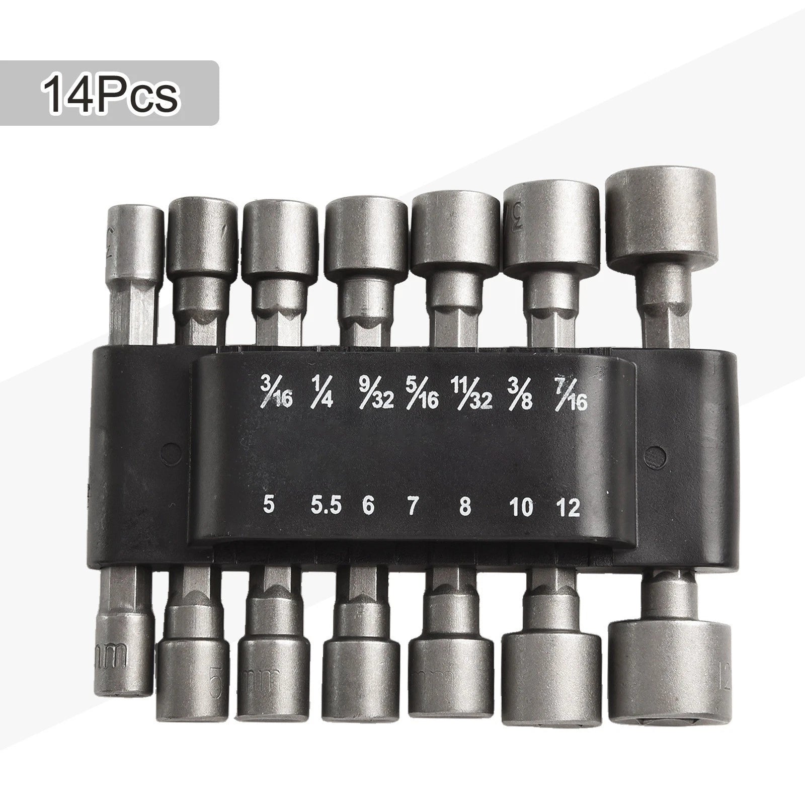 Set of 9 Hexagonal Handle Socket Bits for Various Applications