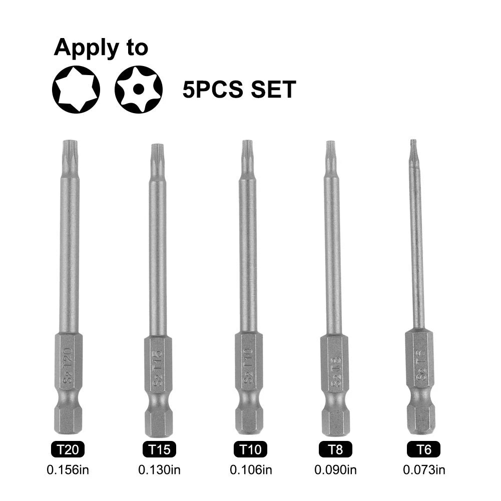 5-Piece Magnetic Torque Bit Kit for Automotive Use