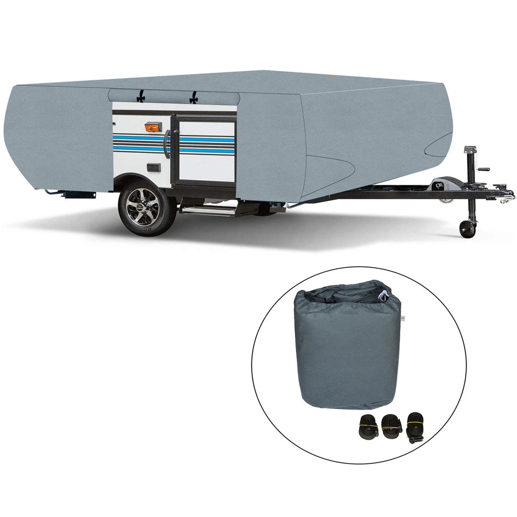 Waterproof Breathable Trailer Cover for Folding Pop Up Camper (14-16FT)