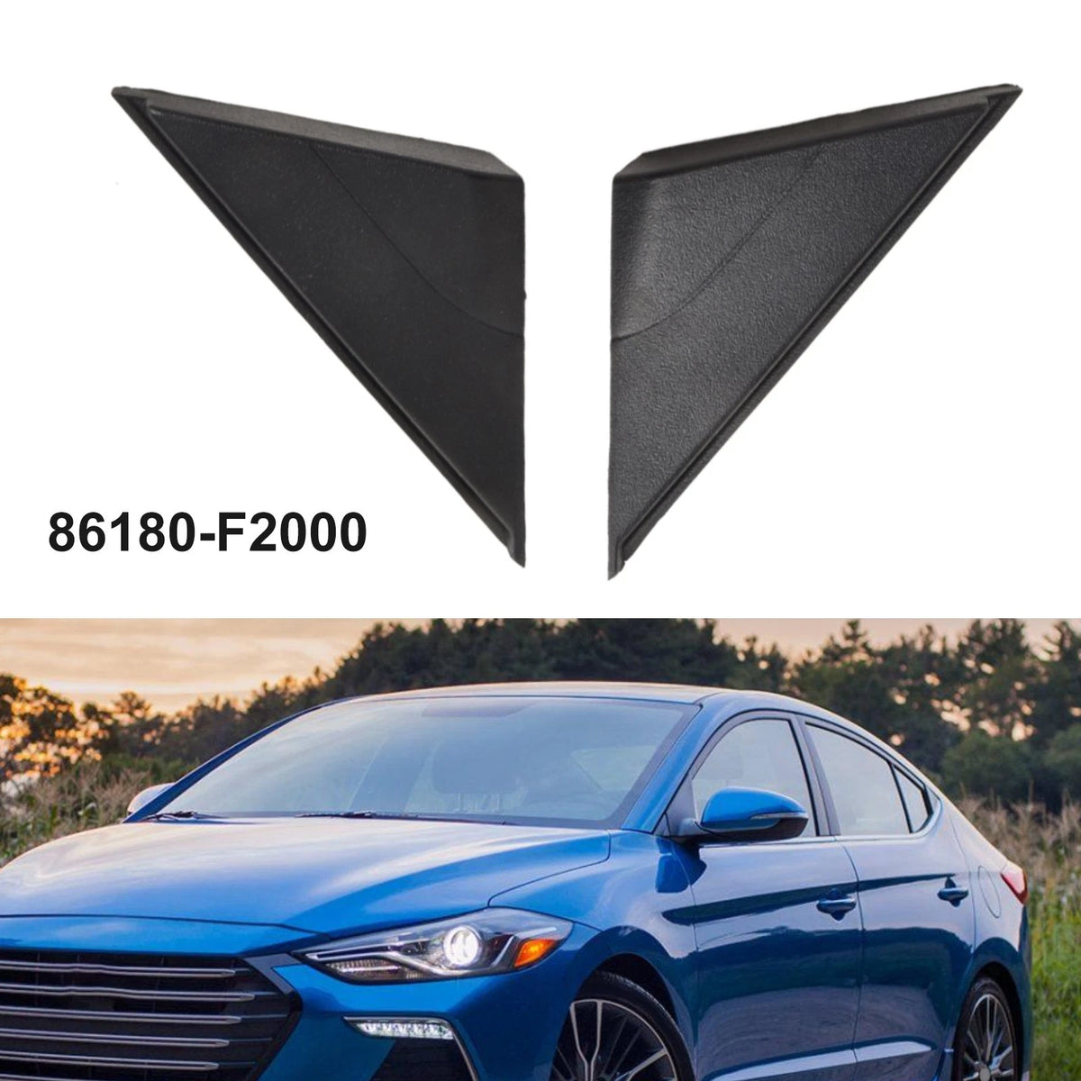 Fender Pillar Trim Mirror Corner Molding Set for Hyundai Elantra (2017–2020)