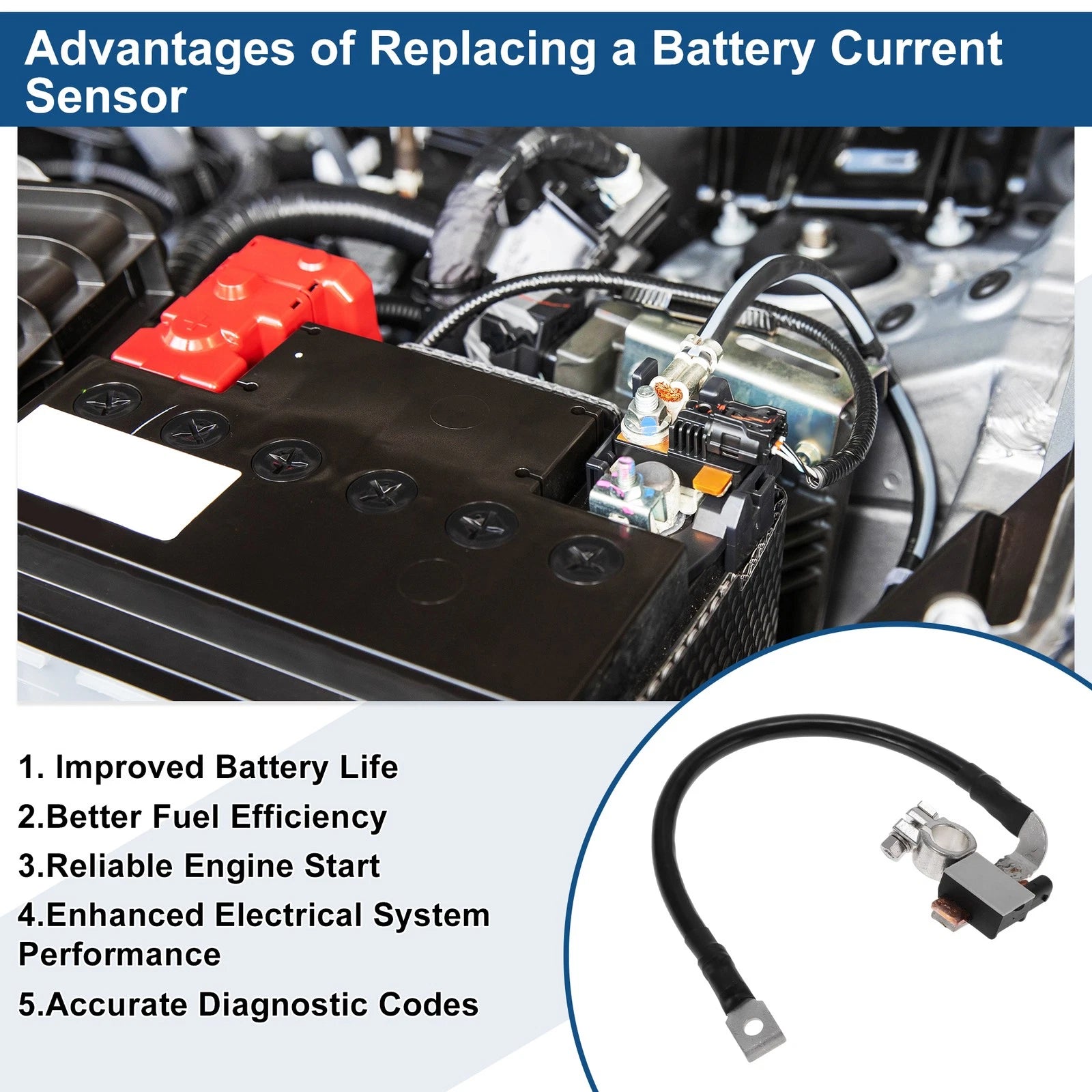 Battery Current Sensor No.61219117877 for BMW 320i (2013–2018)