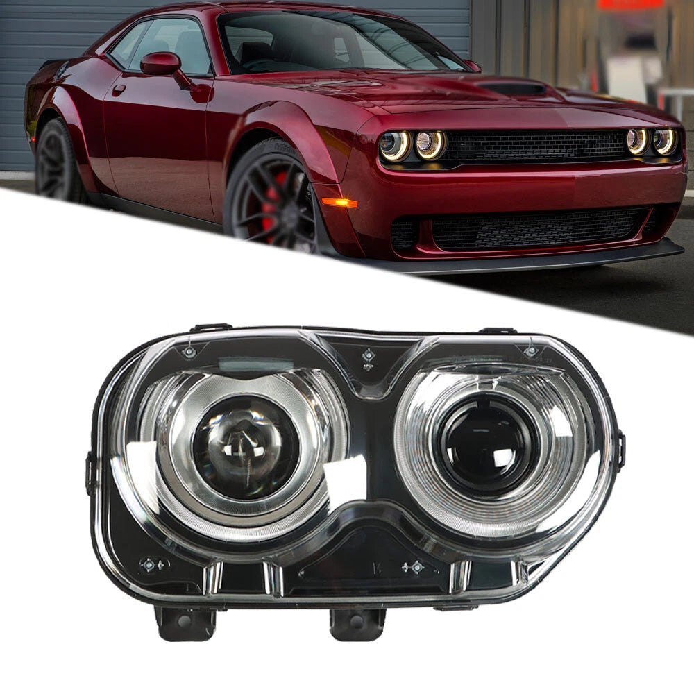 Right Headlight for Dodge Challenger (2015–2018) Halogen Clear