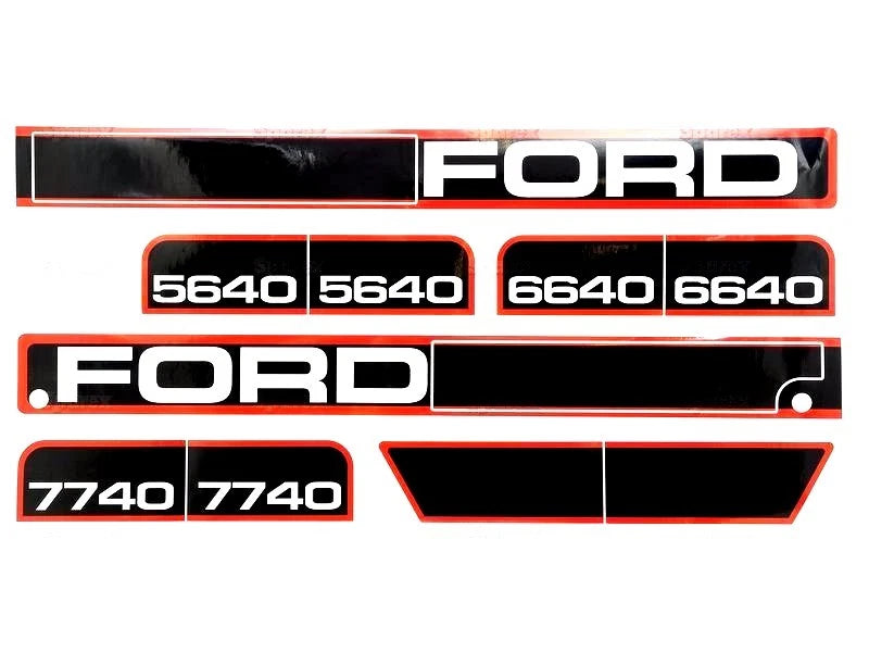 Bonnet Decal Set for Ford 5640 6640 7740 Tractors