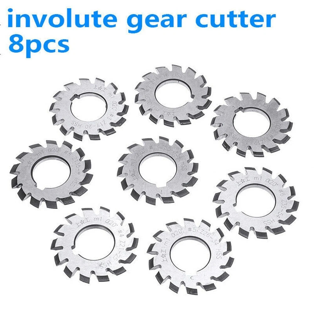 8-Piece HSS Involute Gear Cutters for Automotive Applications